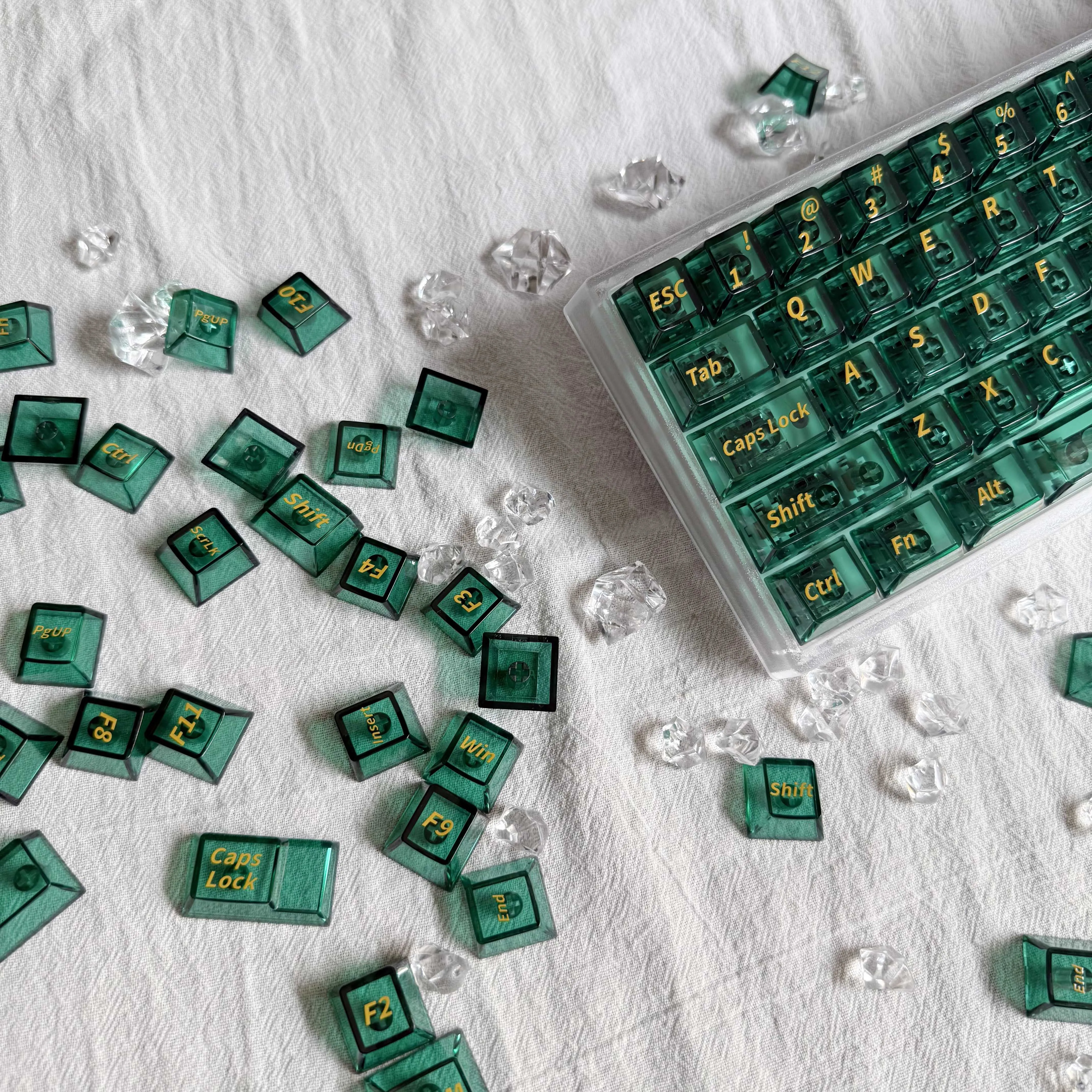 

Кристально-зеленый колпачок для клавиш Cherry, полностью прозрачные летние освежающие цветные колпачки для клавиш для индивидуальной механической клавиатуры, колпачки для клавиш ПК