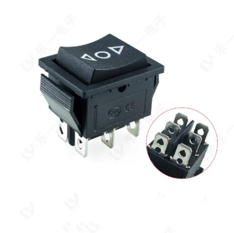 

1 шт. KCD4 25x31 мм кулисный переключатель 6-контактный двойной переключатель сброса 16A 250 В 20 А 125 В постоянного тока автоматический сброс