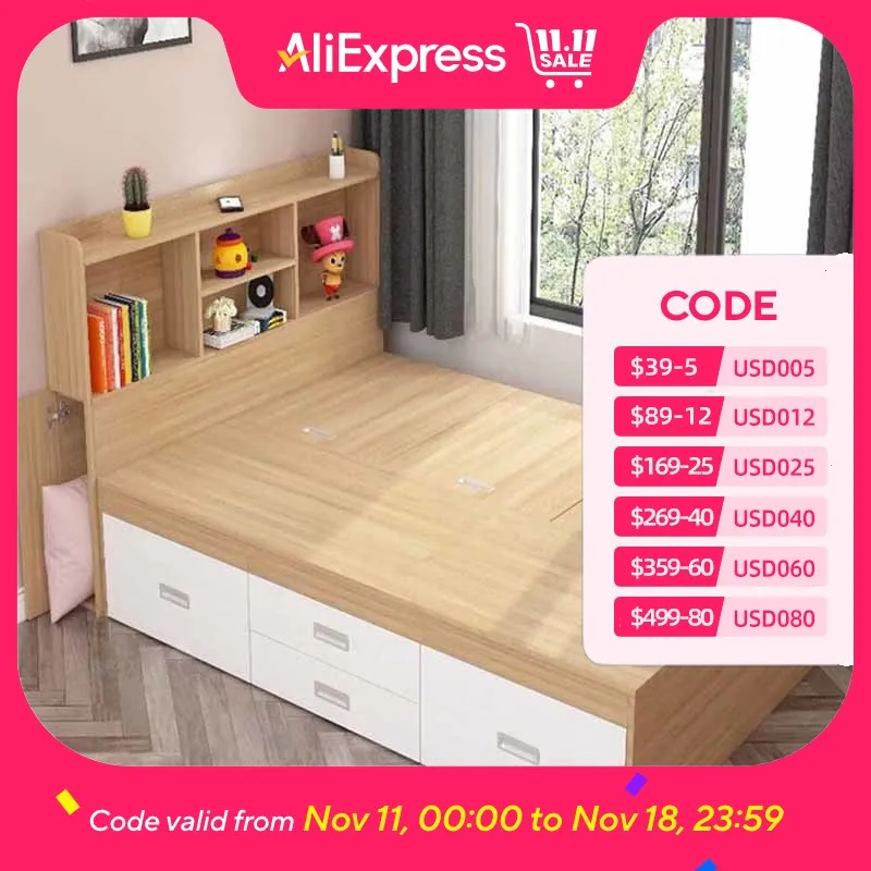 

Водонепроницаемая европейская двуспальная кровать, деревянная элитная спальная кровать для хранения, роскошные кровати Queen Twin, деревянная белая мебель Camas De Dormitorio