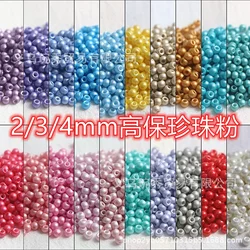 2/3/4mm High Protection Pearl Powder Solid Color Glass Rice Beads Handmade DIY Bead Bead Loose Bead Bracelet Necklace 10g