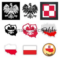 Polish Eagle Poland Symbol Polish Flag Map Crest Vinyl Stickers Car Body Window Decal Car Accessories