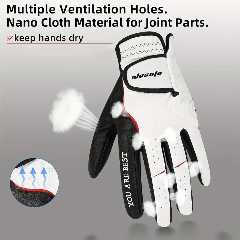 New Golf Gloves Left Hand Single Men's Leather Soft Breathable Gloves Wear-Resistant Breathable Gloves