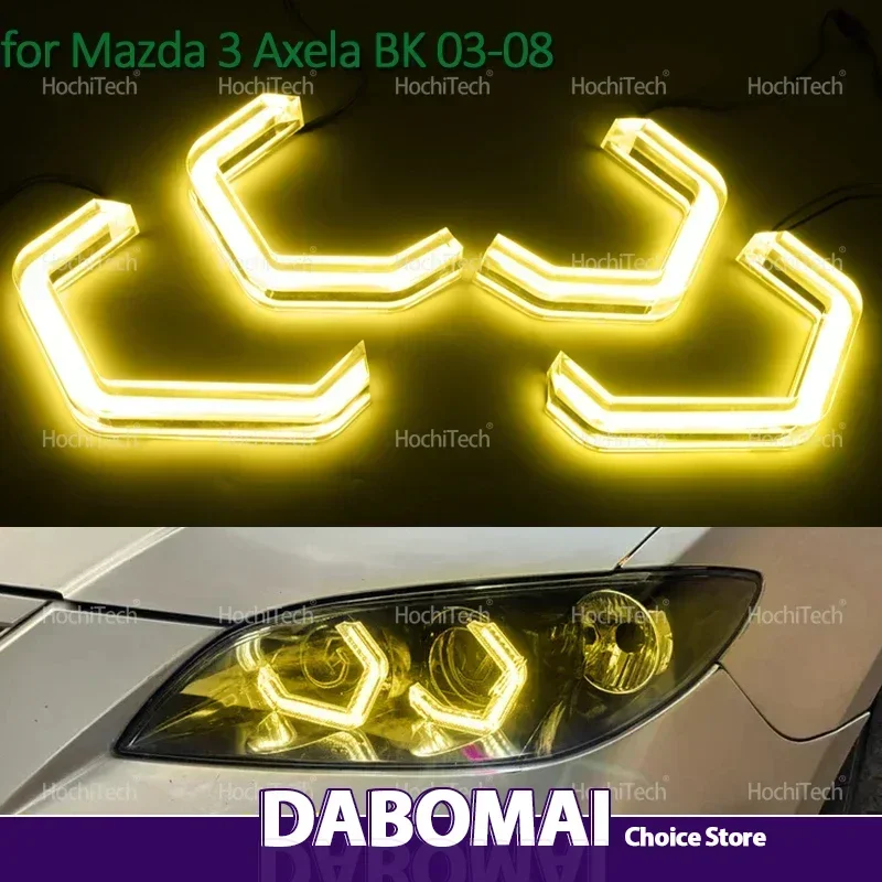 

Ultra Bright M4 Style LED Angel Eyes Kit Ring Lemon Yellow Colors Headlight Lamp DRL For Mazda 3 Mazda3 Axela BK Sedan 2003-2008