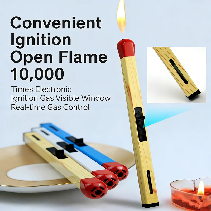 

Creative luminous matches, kitchen gas cigarette lighter, open flame/direct spray long handle electronic igniter, Christmas gift