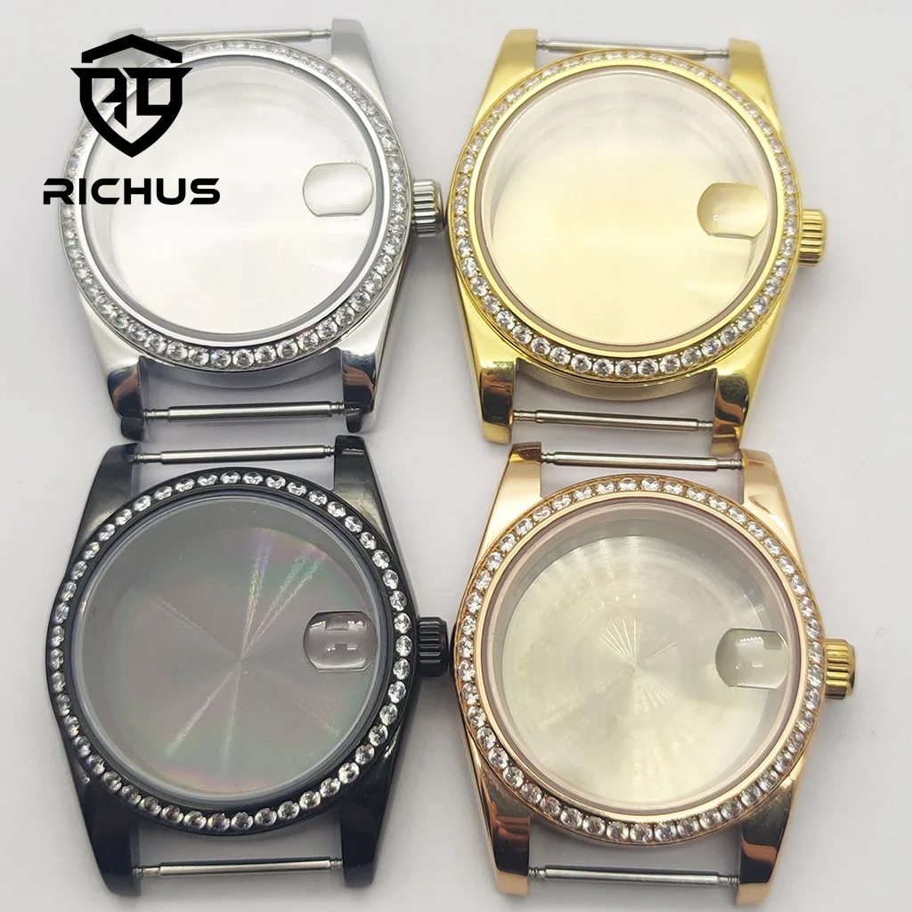 Корпус RICHUS NH35 36 мм 39 мм Корпус часов Сапфировое стекло Подходит для механизма NH35 NH36 ETA2824 PT5000 Miyota8215-DG