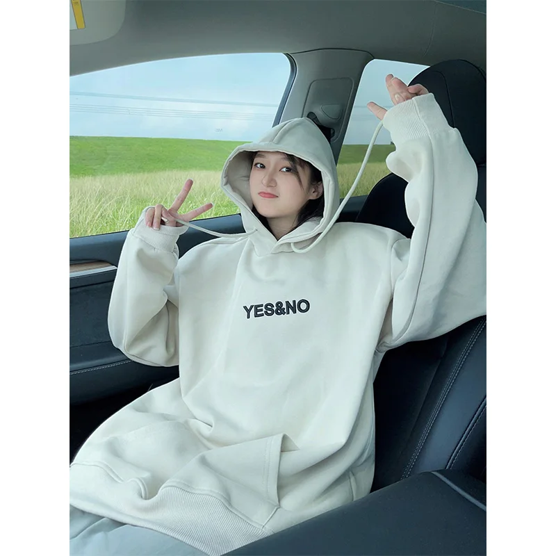 

Мужская толстовка свободного кроя с длинными рукавами, уличная одежда, спортивная вышитая верхняя одежда, молодежная модная осенняя повседневная удобная толстовка