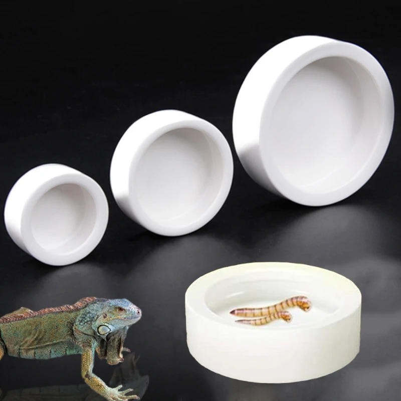 

Reptile Food Bowl Anti-Escape Ceramic Feeder Dish Reptile Water Bowl for Hermit Crab Leopard Gecko Chameleon Corn Snake Y5GB