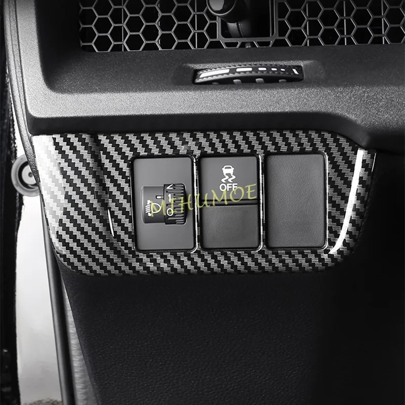 

For Honda CR-V CRV 2023 2024 2025 Interior Center Console Switch Cover Trims Accessories Carbon Fiber