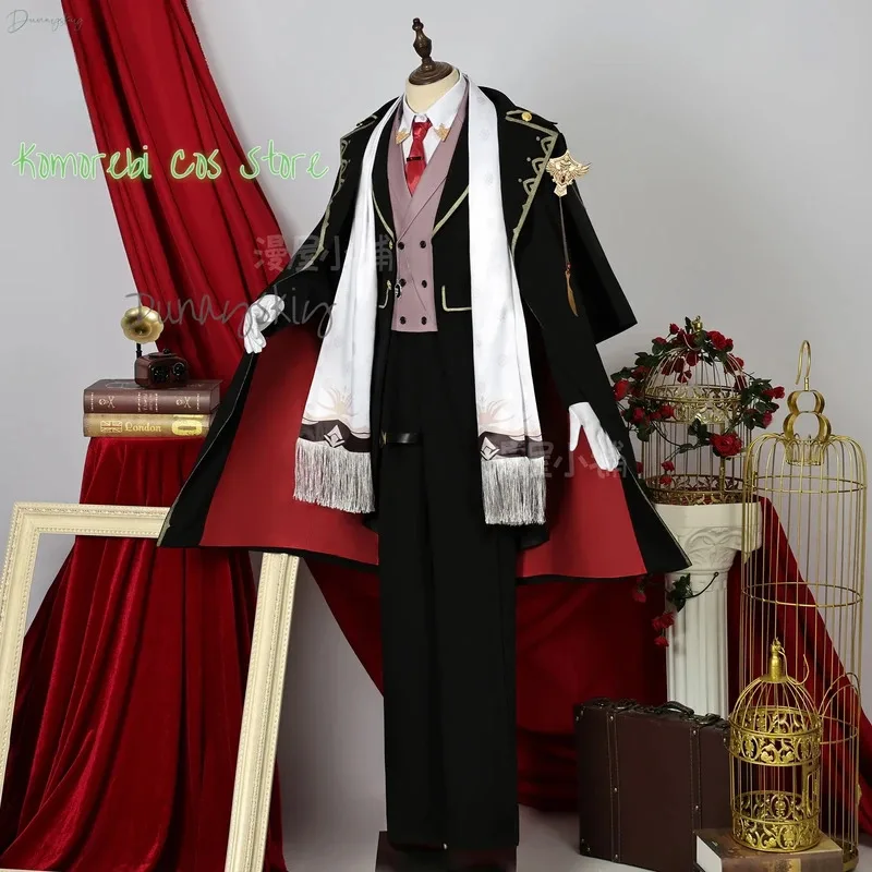 

asdh8@Genshin Impact Diluc Cosplay Costume Wig Uniform Anime Clothe Halloween Costumes for Women Man Mascot Student AccessoryCOS