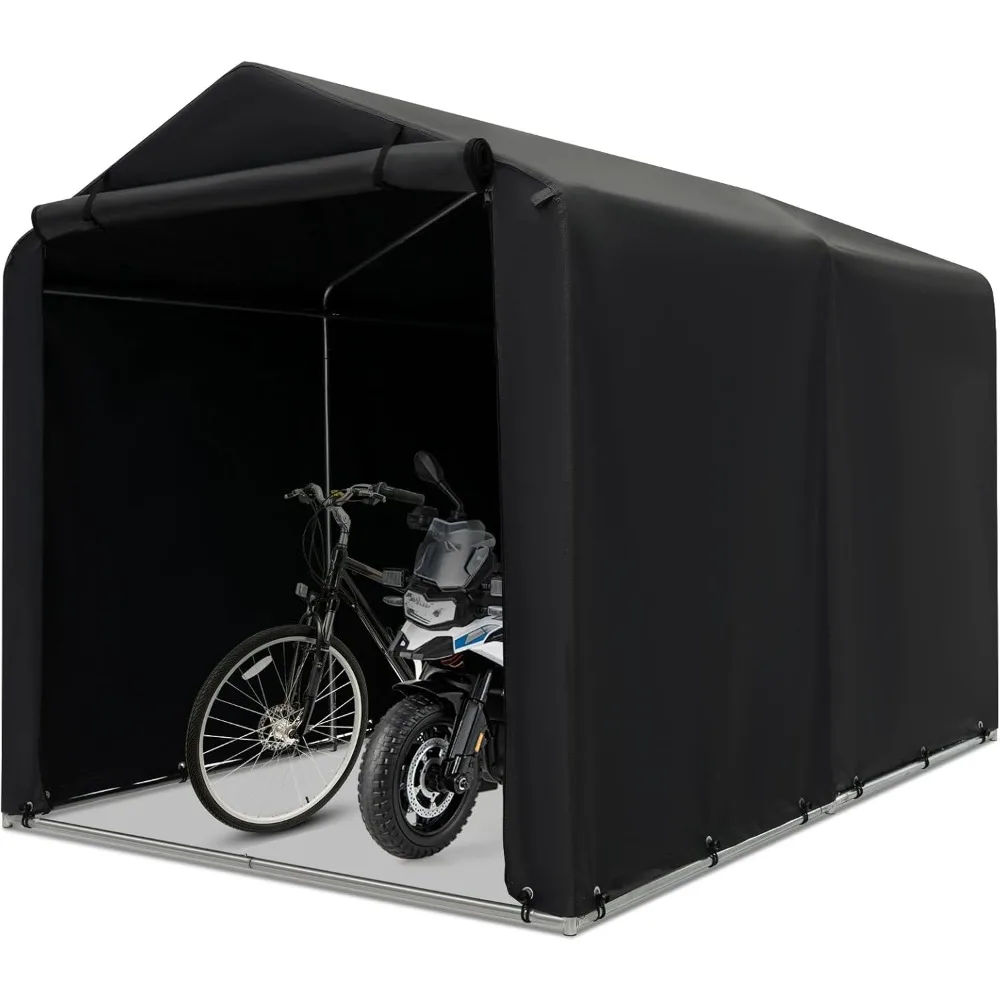 

7x5.2Ft Portable Shed, Outdoor Storage Shelter with Waterproof Cover & Roll-up Zipper Door, Heavy Duty Portable Storage Tents f