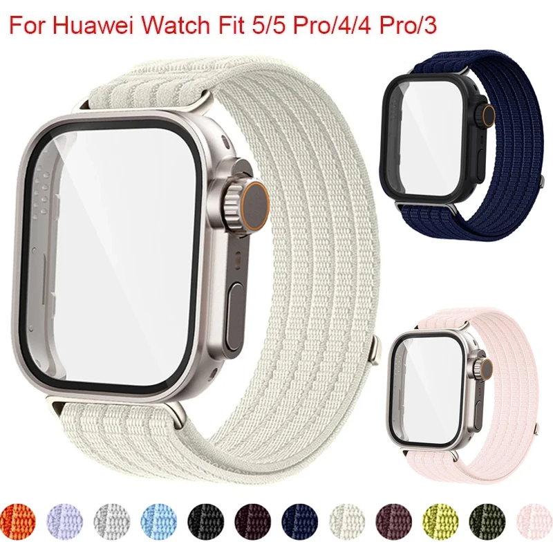 Hot Nylon Strap+Case for Huawei Watch Fit 5 Pro Official Nylon Strap for Huawei Watch Fit 5 Fit 3/4/4 Pro Change To Ultra Case