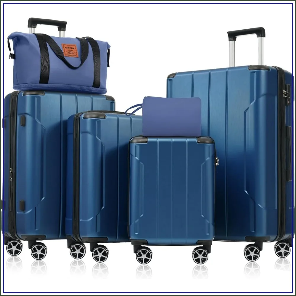 6-Piece Expandable Spinner Luggage Set with TSA Lock