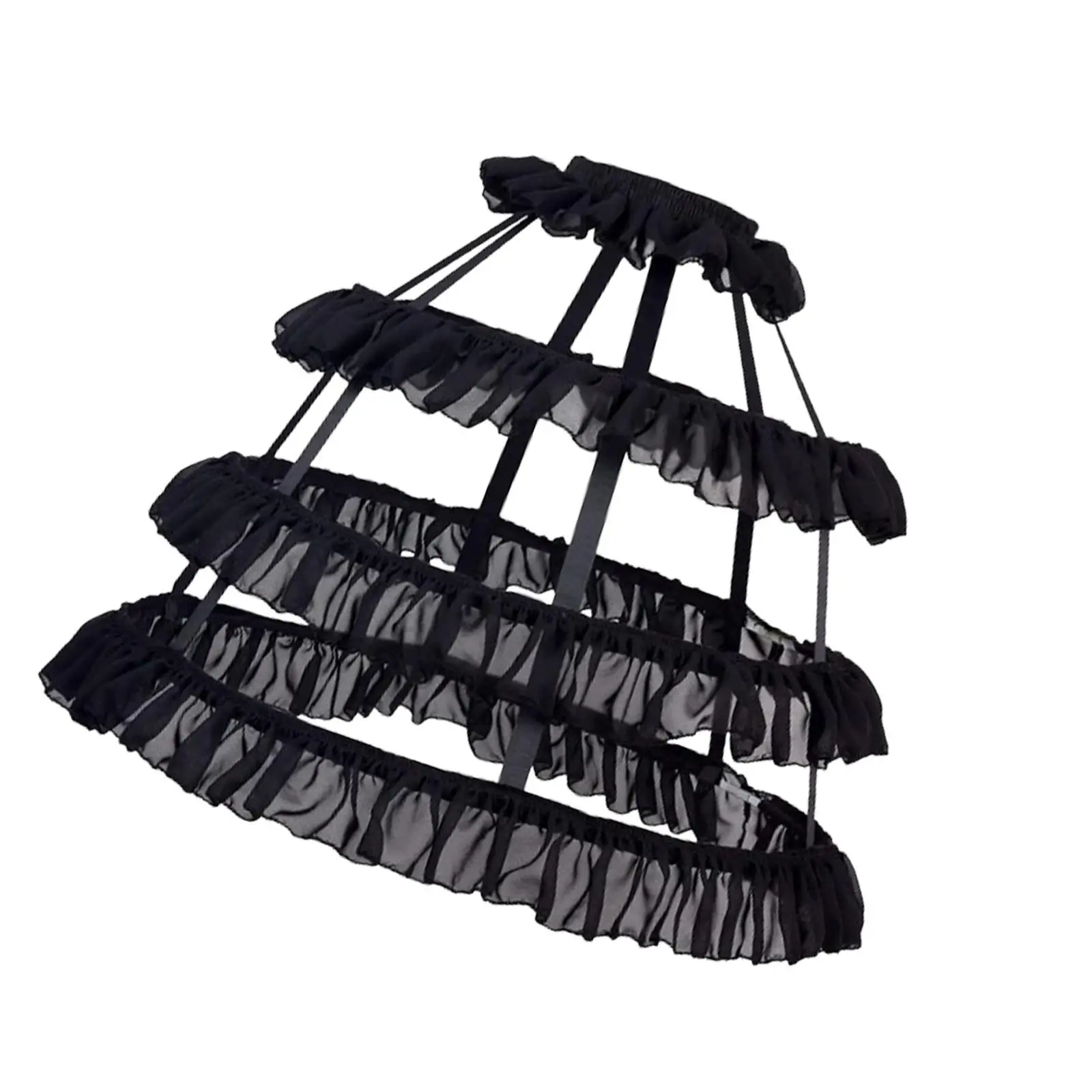 

Женская подъюбная юбка с эластичным поясом и оборками, на кольцах, для косплея Лолиты, свадебных и выпускных платьев