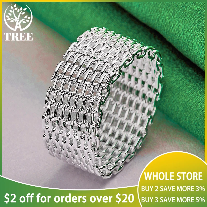 

925 Sterling Silver Women Man Hollow Weave Ring Beautiful Lady Party Wedding Engagement Christmas Charm Jewelry Birthday Gift