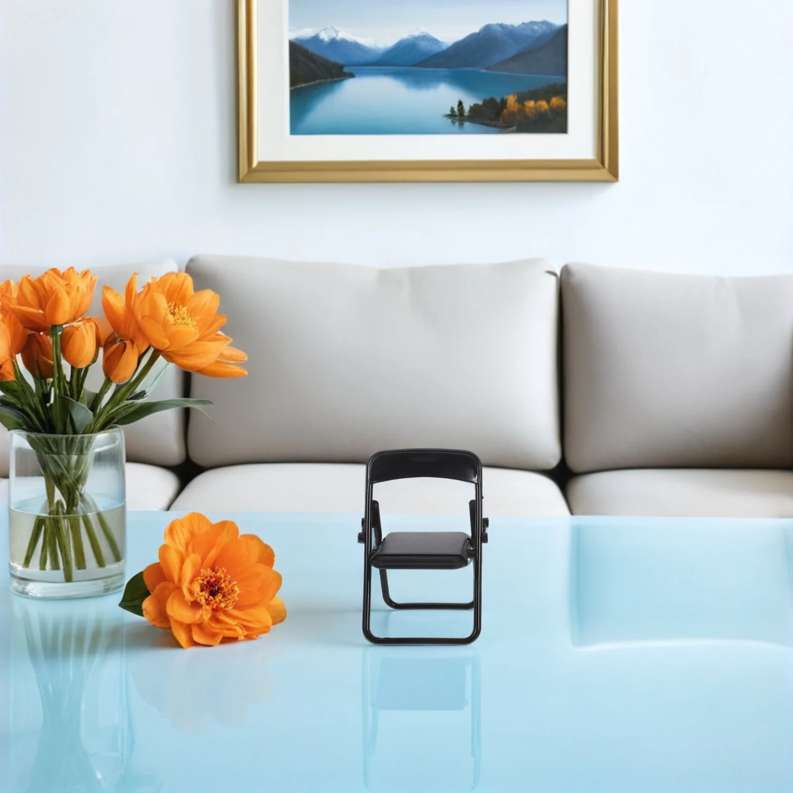 10 szt. Uroczy Mini Stojak na Telefon w Kształcie Krzesła, Solidne Podparcie do Oglądania Bez Użycia Rąk, Idealny do Domu, Biura, Akademika, Dekoracji Domku dla Lalek, Składany