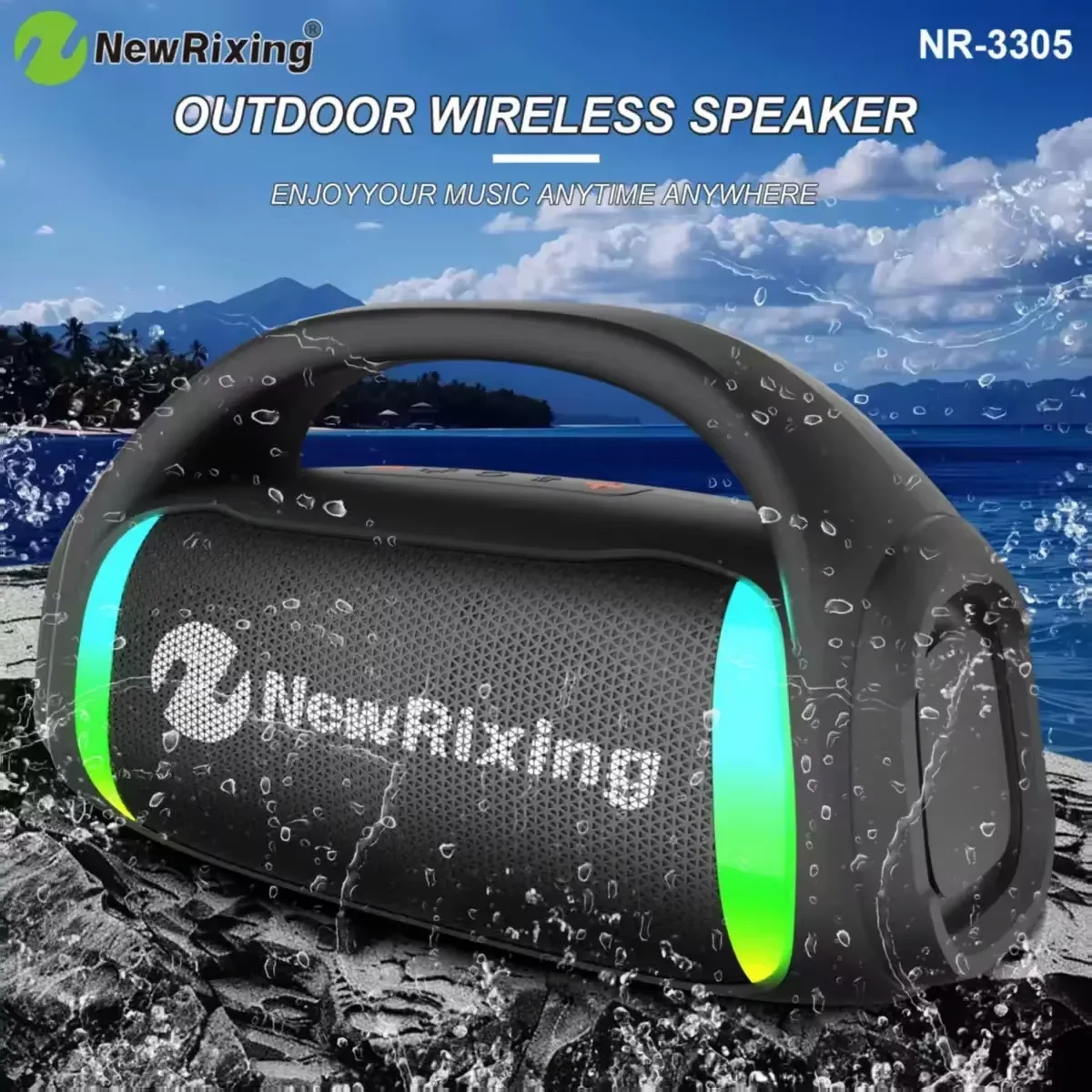 

Портативный беспроводной Bluetooth-динамик с басами, уличный USB-драйвер, TWS, стерео, водонепроницаемый сабвуфер, 50 Вт, HIFI-колонки для вечеринок с FM