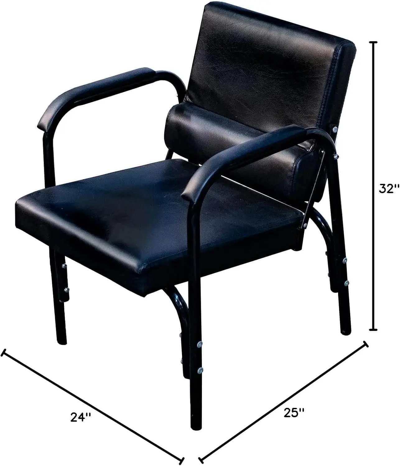 Auto-Reclining Shampoo Chair With Lumbar Support And Extended Cushion Armrests Tlc-216B