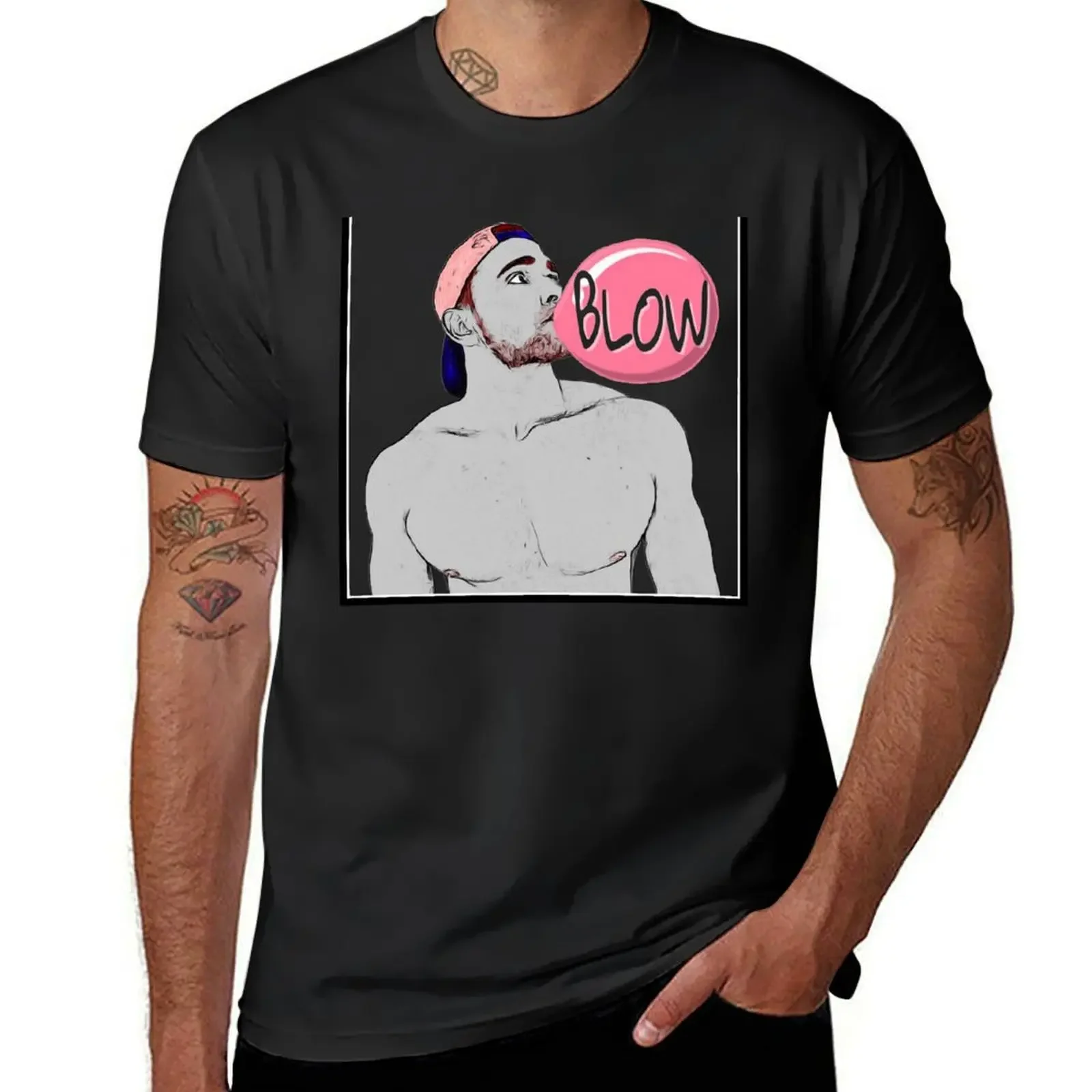 Blow (Art) T-Shirt cute tops Aesthetic clothing plus size clothes slim fit t shirts for men