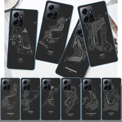 Formula 1 F1 Racing Circuit Cover Case For Xiaomi Redmi Note 13 5G Plus 12 12C 10 10A 10C 10X 9 9A 8 8A K60 K70 K20 Pro Phone 7