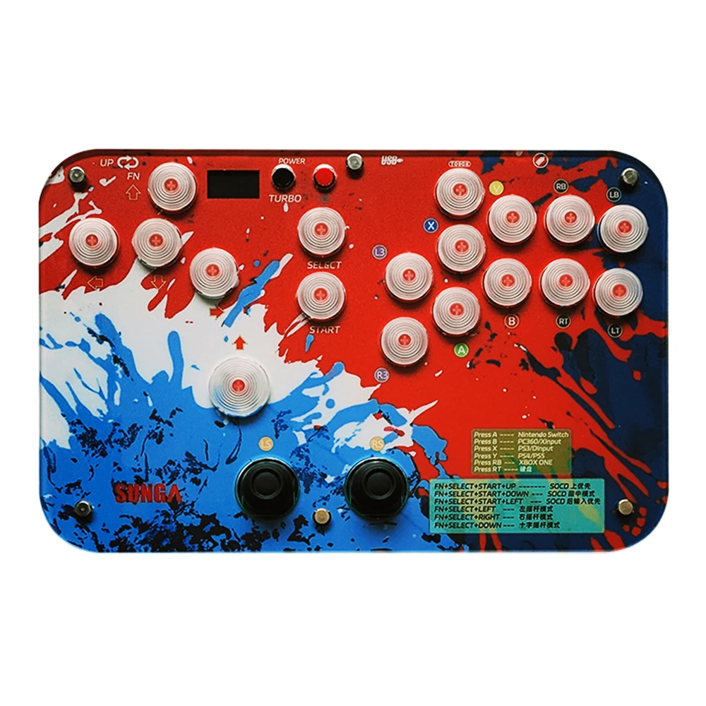 FunFortress Hitbox HG Tekken 8 Leverless Arcade Fighting Game Stick Hitbox Controller Sanwa OBSF For PC/PS3/PS4/XBOX