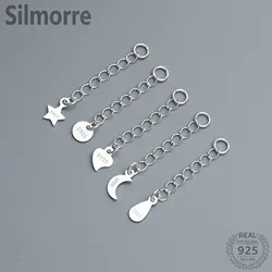4pcs Solid 925 Sterling Silver 3/4/5cm Extension Chain End Chain for DIY Bracelet Necklace Fine Jewelry Findings Accessories