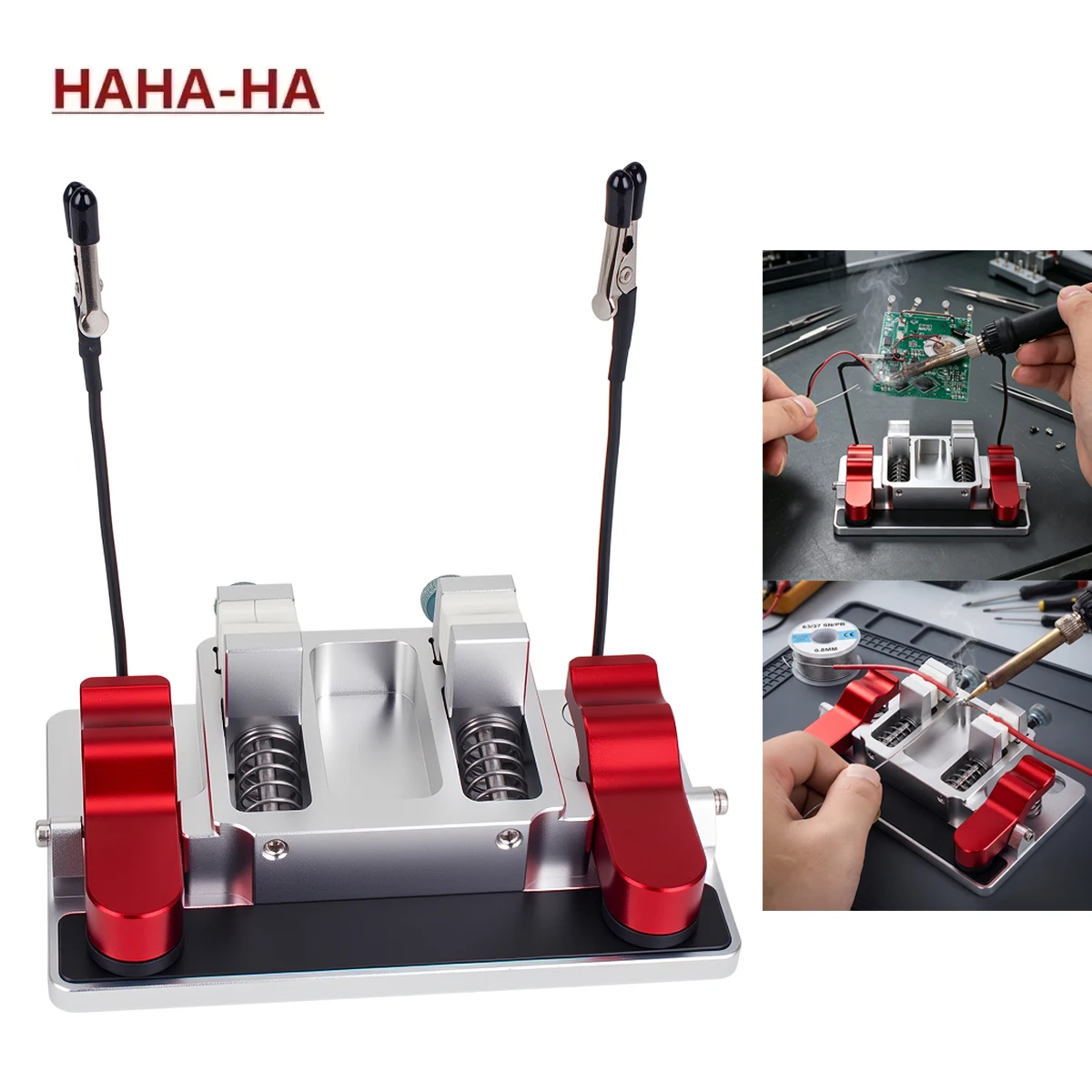 Heavy Duty Aluminum Multi Functional Auxiliary Hand Soldering Table with Ceramic Jaw for LED PCB Circuit Board Repair