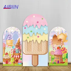 Candy Party Arch Backdrop Cover Lollipop Colorful Ice Cream Candy House Girl Baby Shower Birthday Party Decor Cake Background