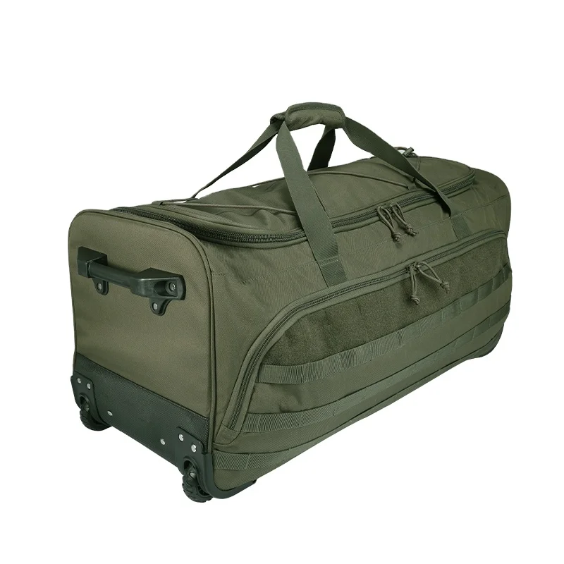 Large Wheel Bolso Tactico Trolley Duffle Outdoor Hiking Camping Draw Bar Tactical Travel Luggage Suitcase Range Bag