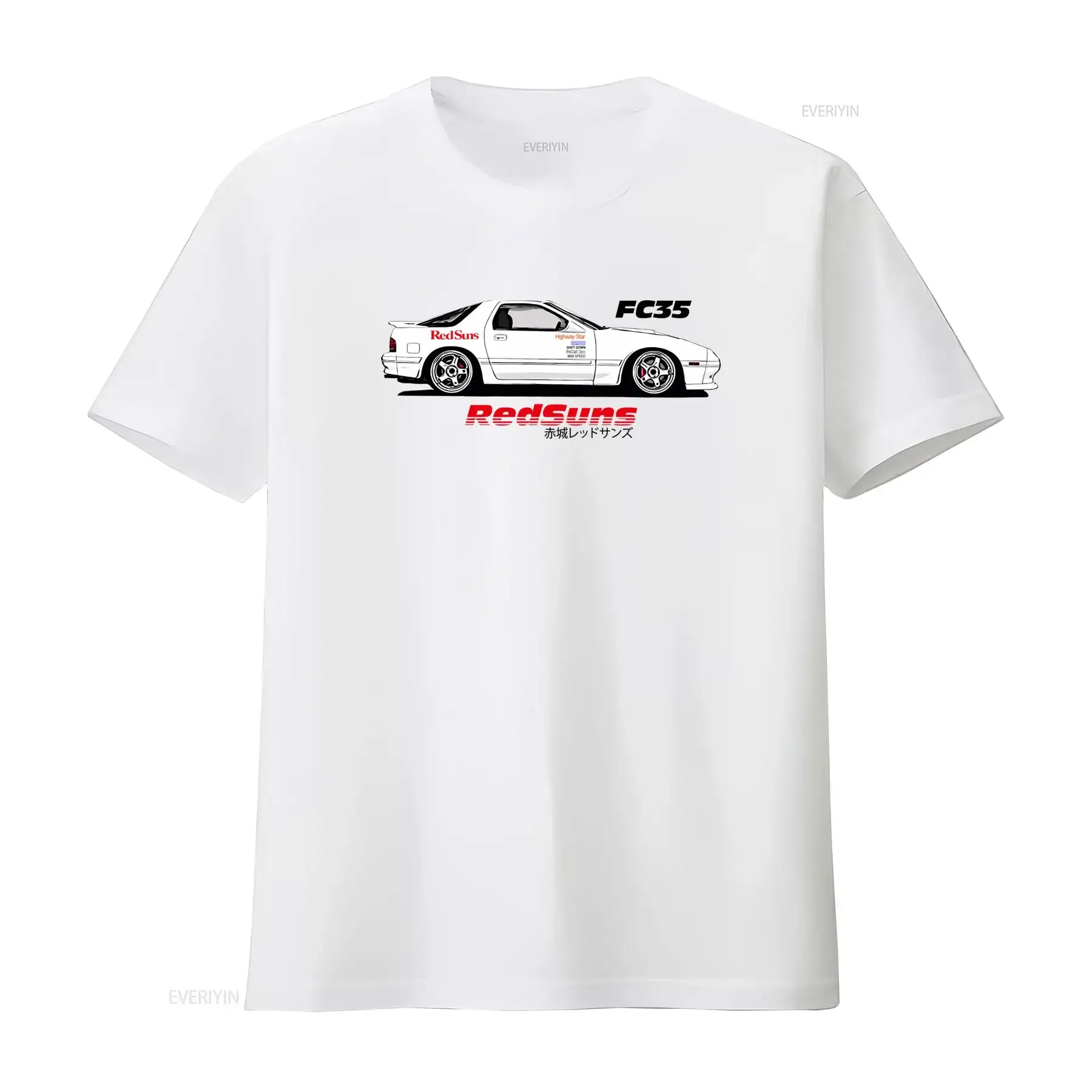 Streetwear RedSuns JDM Drift Sports Car Print Cool Casual T Shirt vintage Washed fashion graphic Slightly streetwear