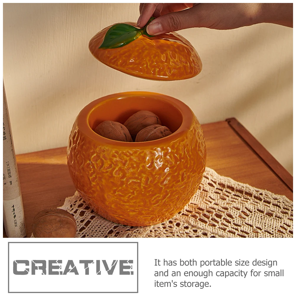 

Orange Ceramic Jar Premium Material Safe Convenient Packaging Keeps Food Fresh for Rice Beans Tea Household Canister