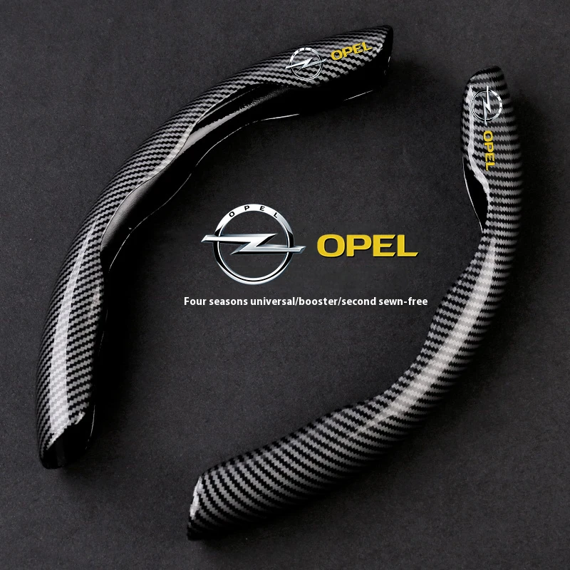 For Opel Zafira Adam INSIGNIA Astra Corsa Delica Grandland GTC Zafira Mokka Vivaro Car Carbon Fiber Texture Steering Wheel Cover