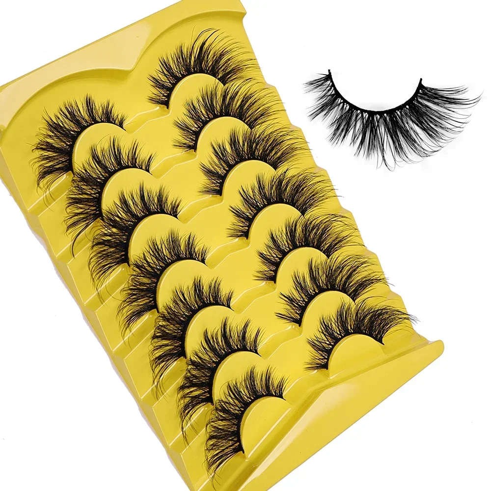 7 pares de cílios olho de gato 3d cílios postiços naturais fofos macios cruzados mangá cílios finos maquiagem de cílios naturais