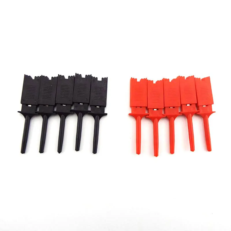 50mm Mini Single Test Hook Clip Probe for Electronic Testing IC Grabber red black flat Crocodile Clip Hooks electric Test Clip