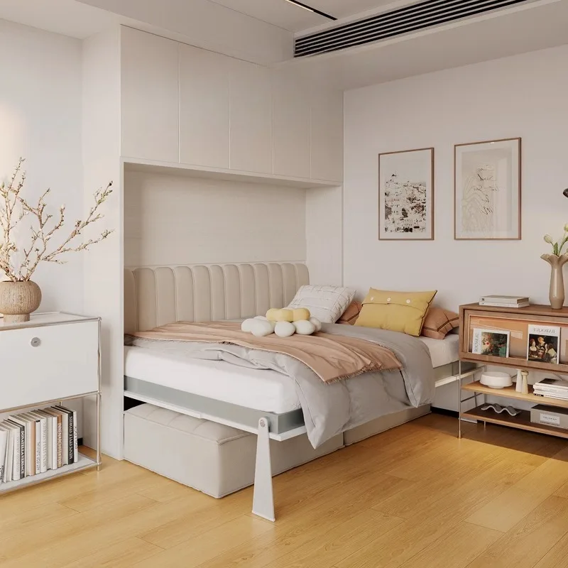 

Unique Folding Bed Minimalist Queen Size Drawer Cabinets Bed Multifunctional Storage Cama De Lujo Para Dormitorio Home Furniture