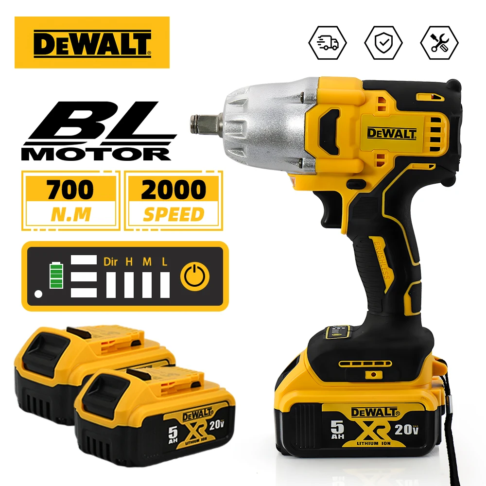 

DEWALT Brushless Electric Impact Wrench 700N.M Torque Cordless Electric Wrench Hand Drill Socket Power Tool DEWALT 20V Battery