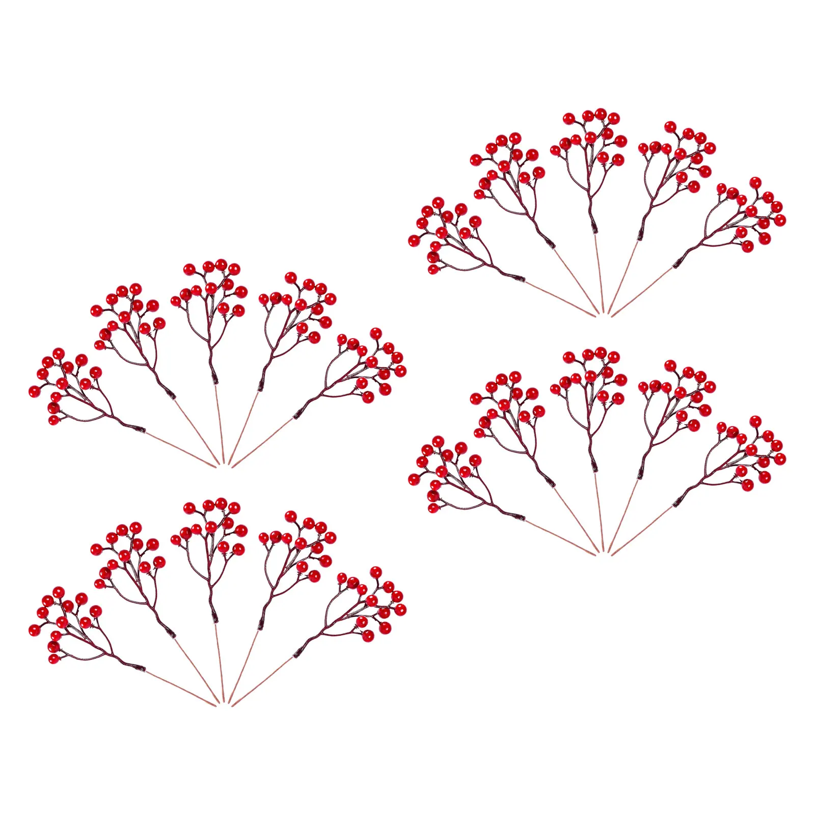 

20Pcs Bendable Red Berry Stems Frosted Artificial Christmas Decor Picks for Wreath Centerpiece Garland Farmhouse Holiday DIY