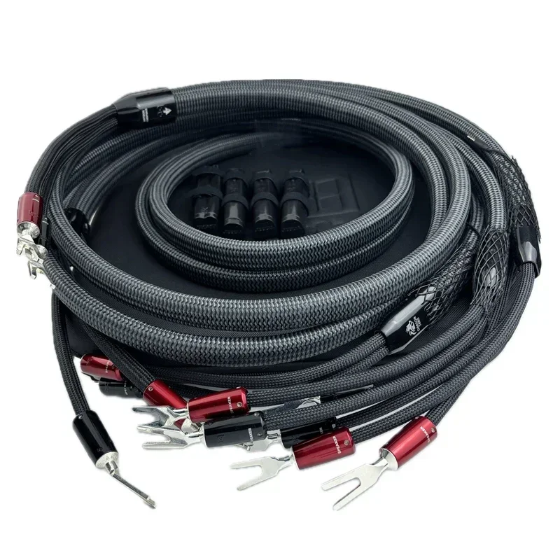 

Hi-end Dragon Bi-wire Speaker Cable PPS Silver Bass & Zero Full-Range Horn Cable HiFi Audio Loudspeaker Wire