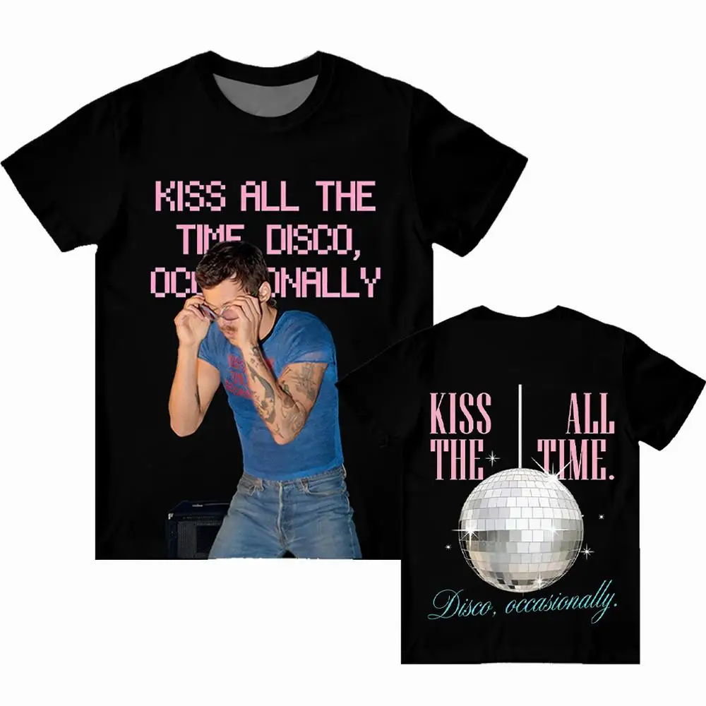 2026 New Harry Styles Kiss All The Time Album Print T-Shirt Y2K Men's Women's Street Style Hip Hop Tee A Must-Have Gift For Fans