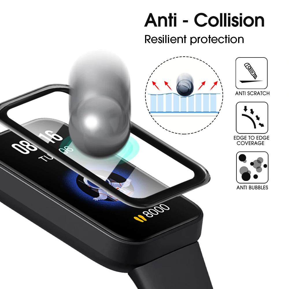 1-5pcs for Xiaomi Band 8 Active Anti-scratch Protective Film 3D Composite Membrane for Band 8 Active Watch Screen Protector Film