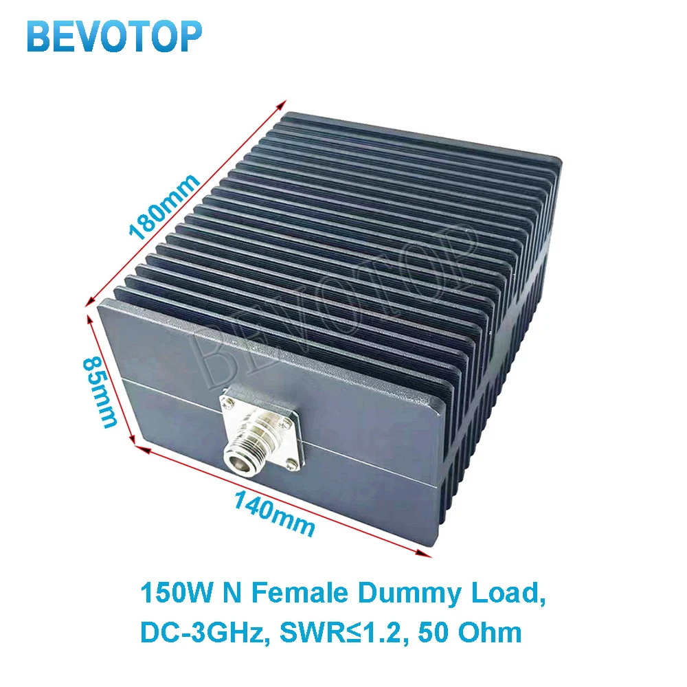 150W N Female Square RF Coaxial Termination Dummy Load 3GHz SWR＜1.2 50Ohm Connector Socket Brass Straight Coaxial RF Adapter