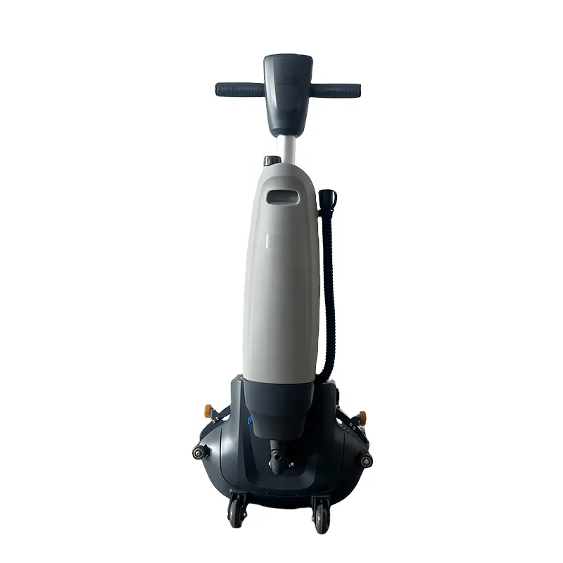 

Commercial Electric Manual Plastic Battery Dual Brush Walk Behind Tile Cleaning Machine Cordless Floor Scrubber Dryer New