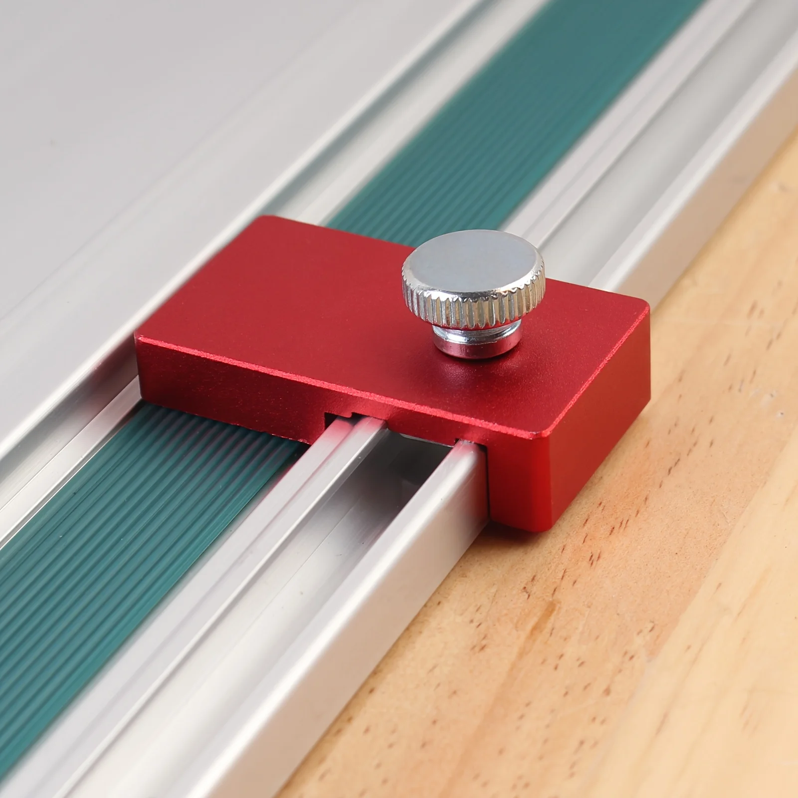 Heavy-Duty Aluminum Guide Rail with Adjustable & Lockable Stop Compatible with Track Saws, Jigsaws, Miter Saws & Planers