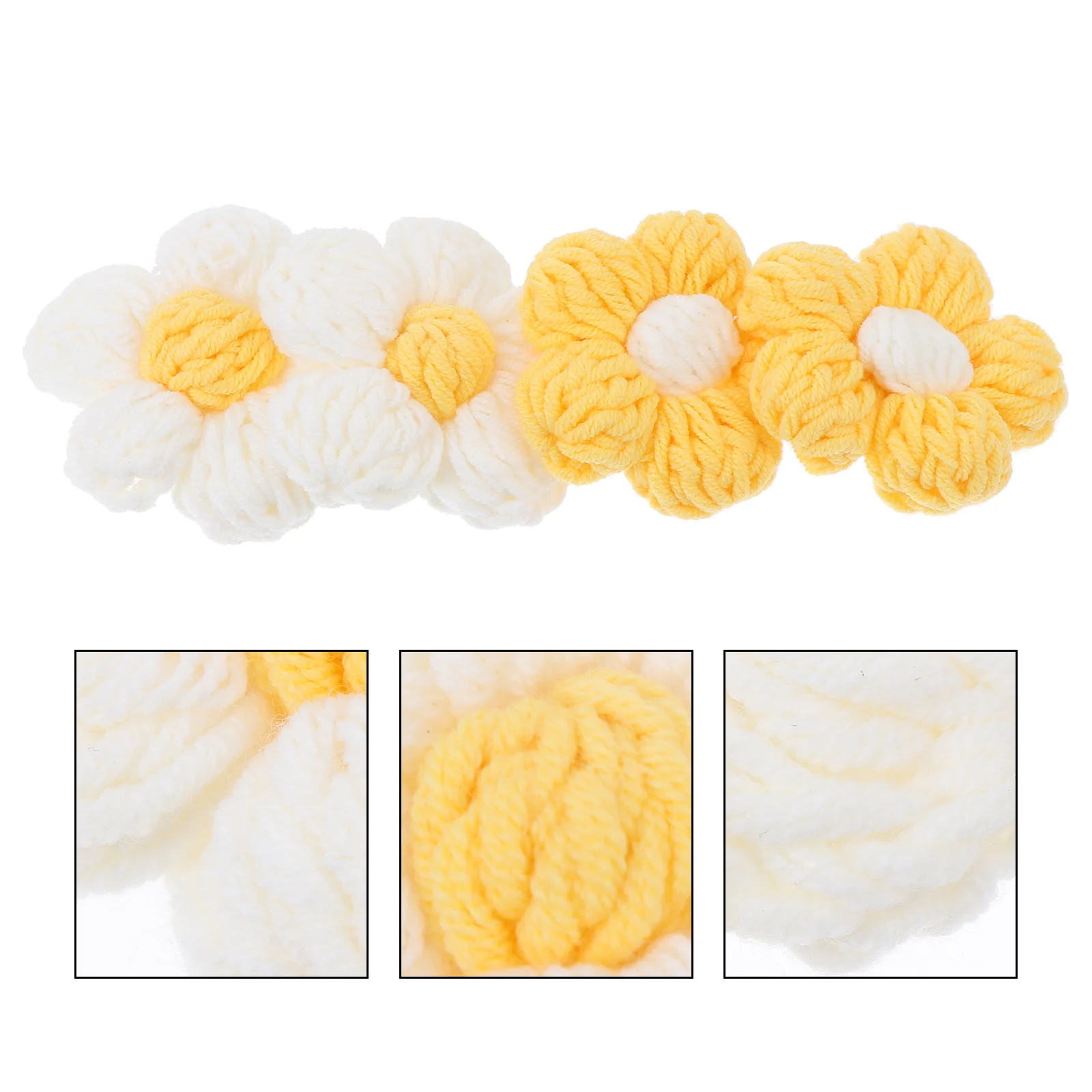 

4Pcs Beautiful Crochet Flower Appliques Manual Decoration Accessories for Clothes Bags DIY Clothing Sewing Floral Ornaments