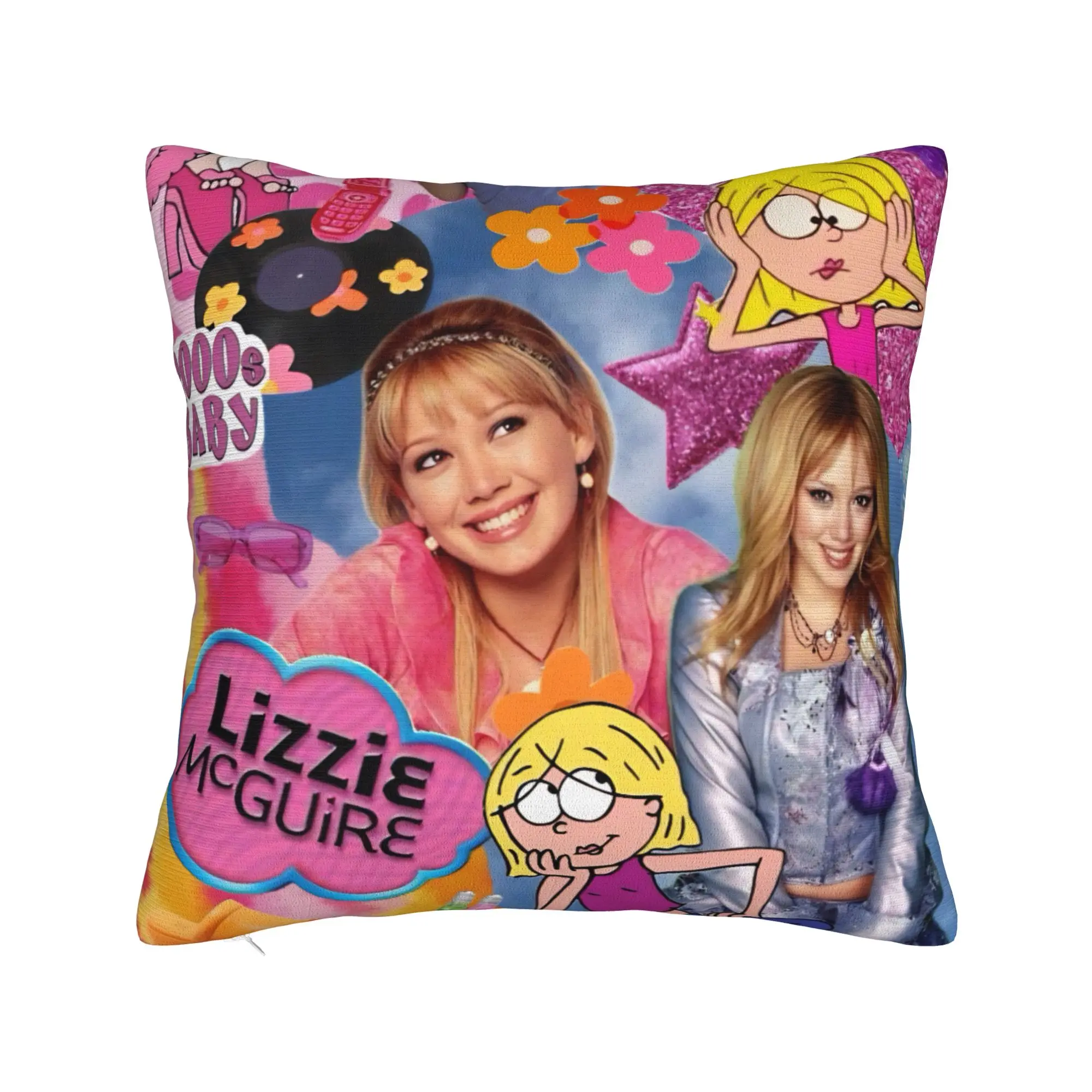 Lizzies Anime McGuires Pillowcase Polyester Cushion Cover Decorations  Pillow Case Cover Home Zipper 18'