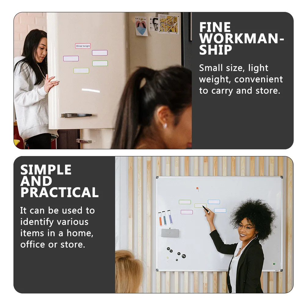 

54Pcs Magnetic Labels Flexible Erasable Magnetic Sticker Tags for Whiteboards Memo Fridge Magnet