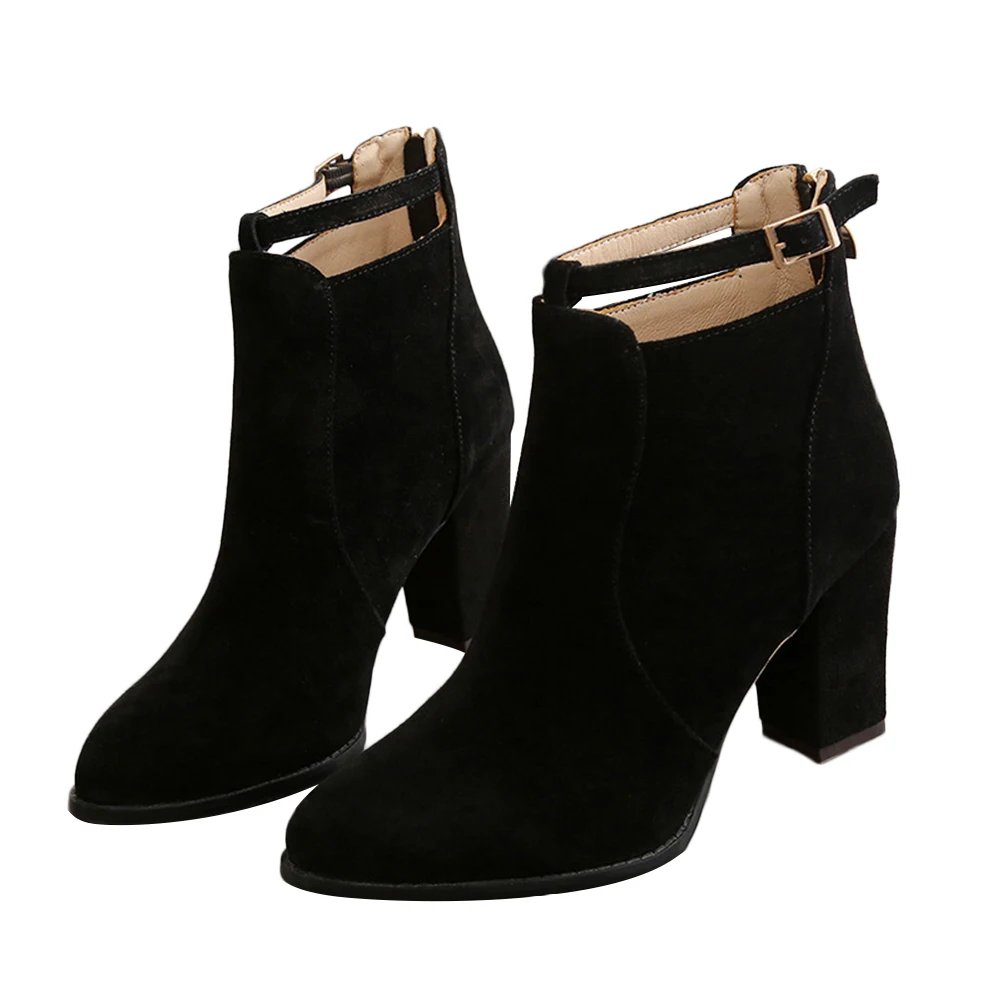 

Autumn and Winter Boots Elegant Booties Cute for Women Fashion Apricot Heel Dressy