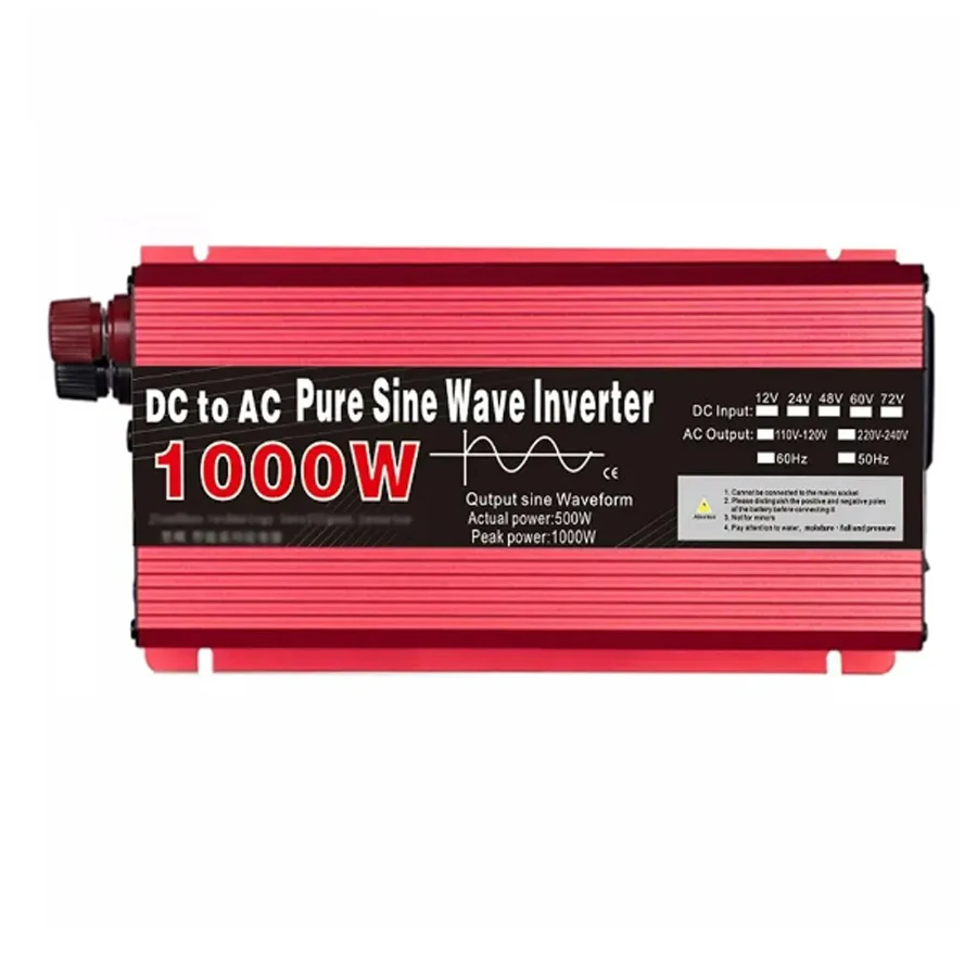 Pure Sine Wave Inverter DC 12V/24V To AC 220V 1000W Portable Power Bank Converter Solar Inverter