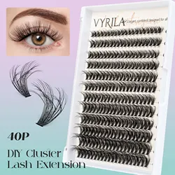 VYRILA 240pcs Lash Cluster Individuele Wimpers 8-16mm DIY Lash Extension C Curl Lash Clusters 3D natuurlijke Faux Nertsen Wimper