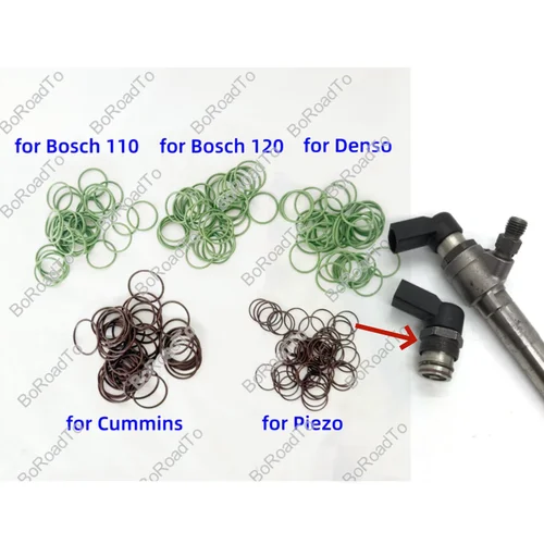 12 Uds. Kits de reparación de juntas de anillo de sellado de válvula solenoide de inyector CRIN para Simens Piezo Cummins Bosch 110 120 Denso