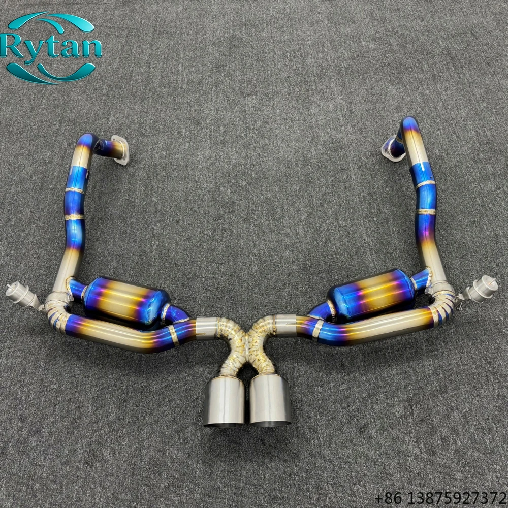 

Rytan Performance Exhaust Pipe Exhaust Valved Titanium Blue Valvetronic Exhaust System Catback for 981 GT4 4.0T